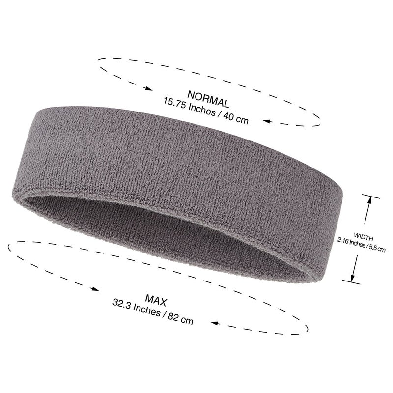 ONUPGO Sweatband Headbands for Men & Women -12PCS Sports Headbands Moisture Wicking Athletic Cotton Terry Cloth Head Band 7.88" x 2.16" - Image 3